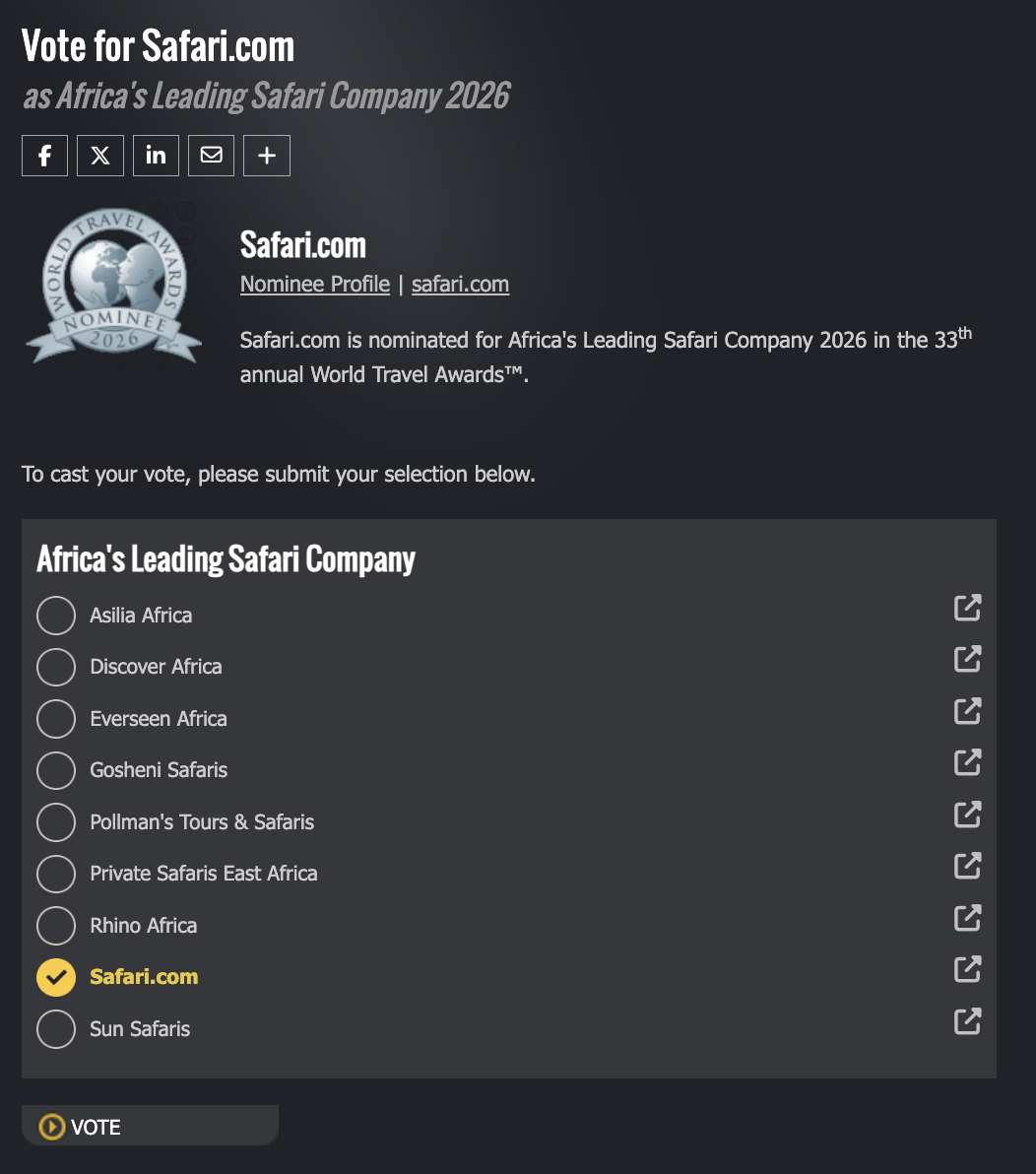 Vote Safari.com — World Travel Awards 2026
