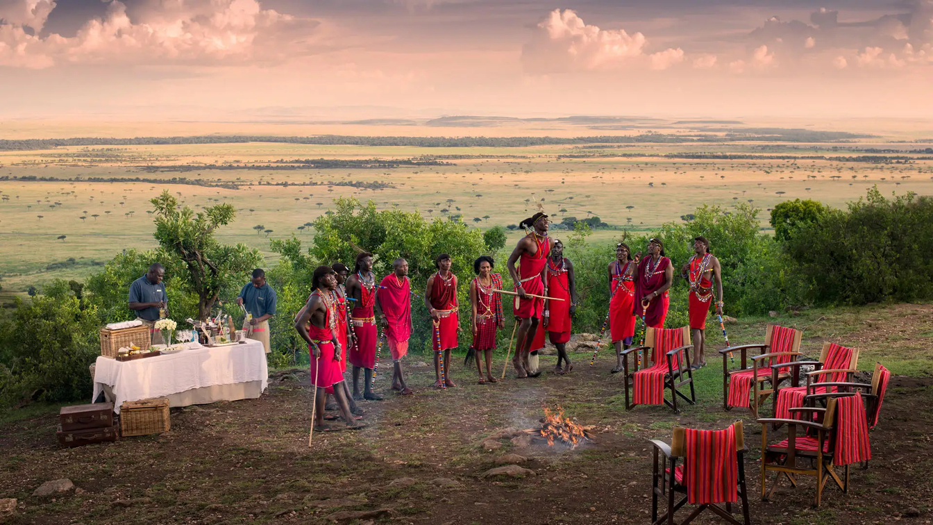 A Maasai welcome on the Kenya plains.