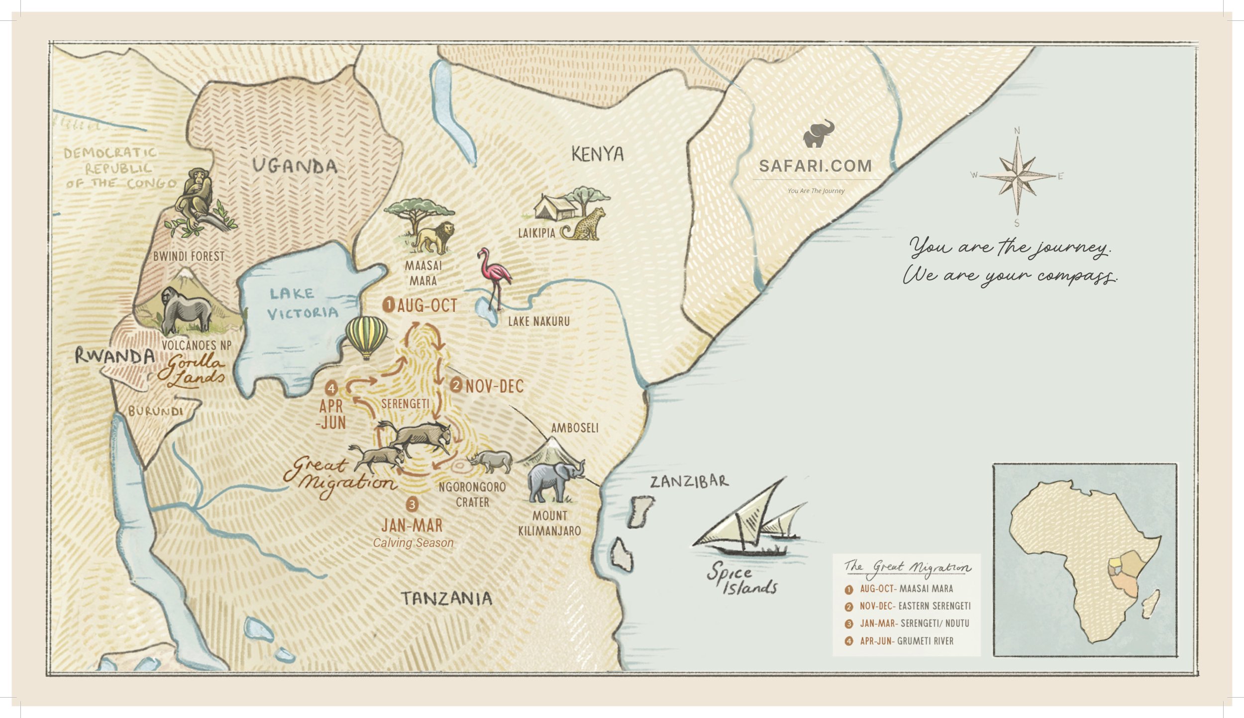East Africa Safari Map