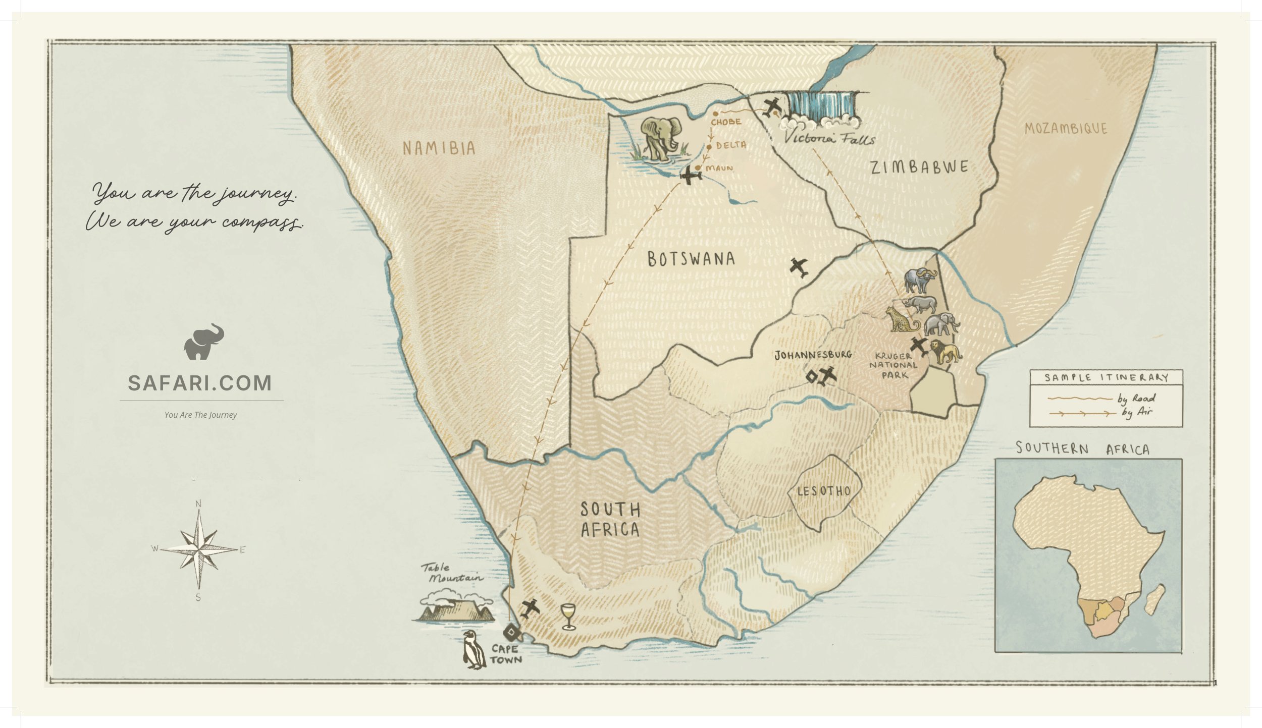 Southern Africa Safari Map