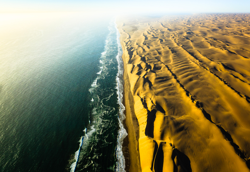 scenic flight over skeleton coast in namibia