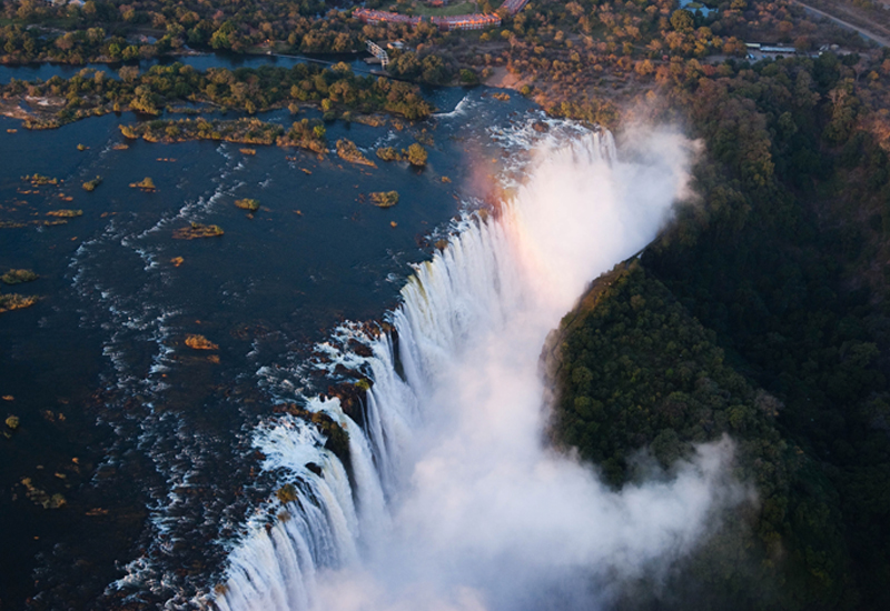 helicopter flight over victoria falls