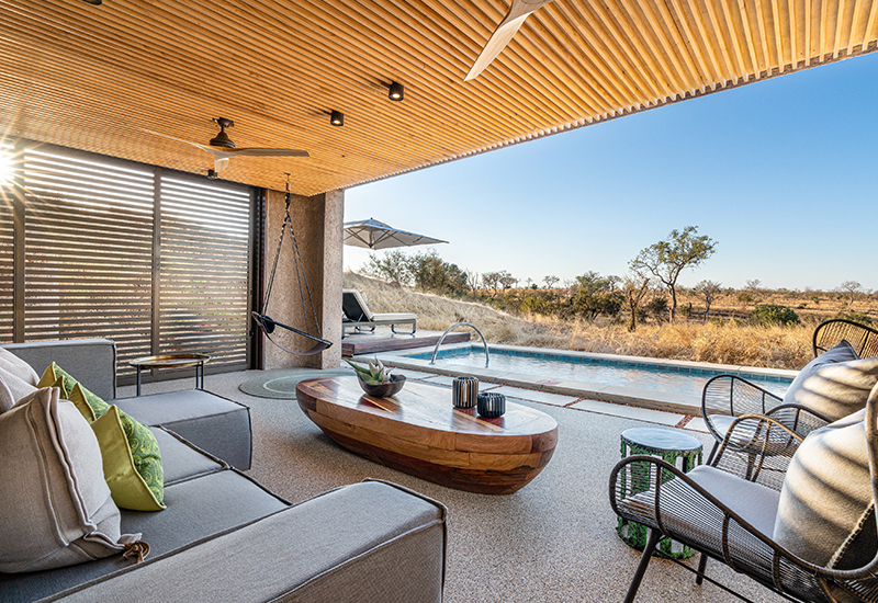 Outdoor pool at Sabi Sabi Earth Lodge