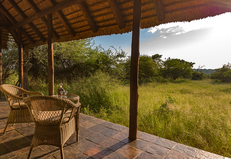 Bushveld view from the outdoor patio of the suites at Jackalberry Lodge